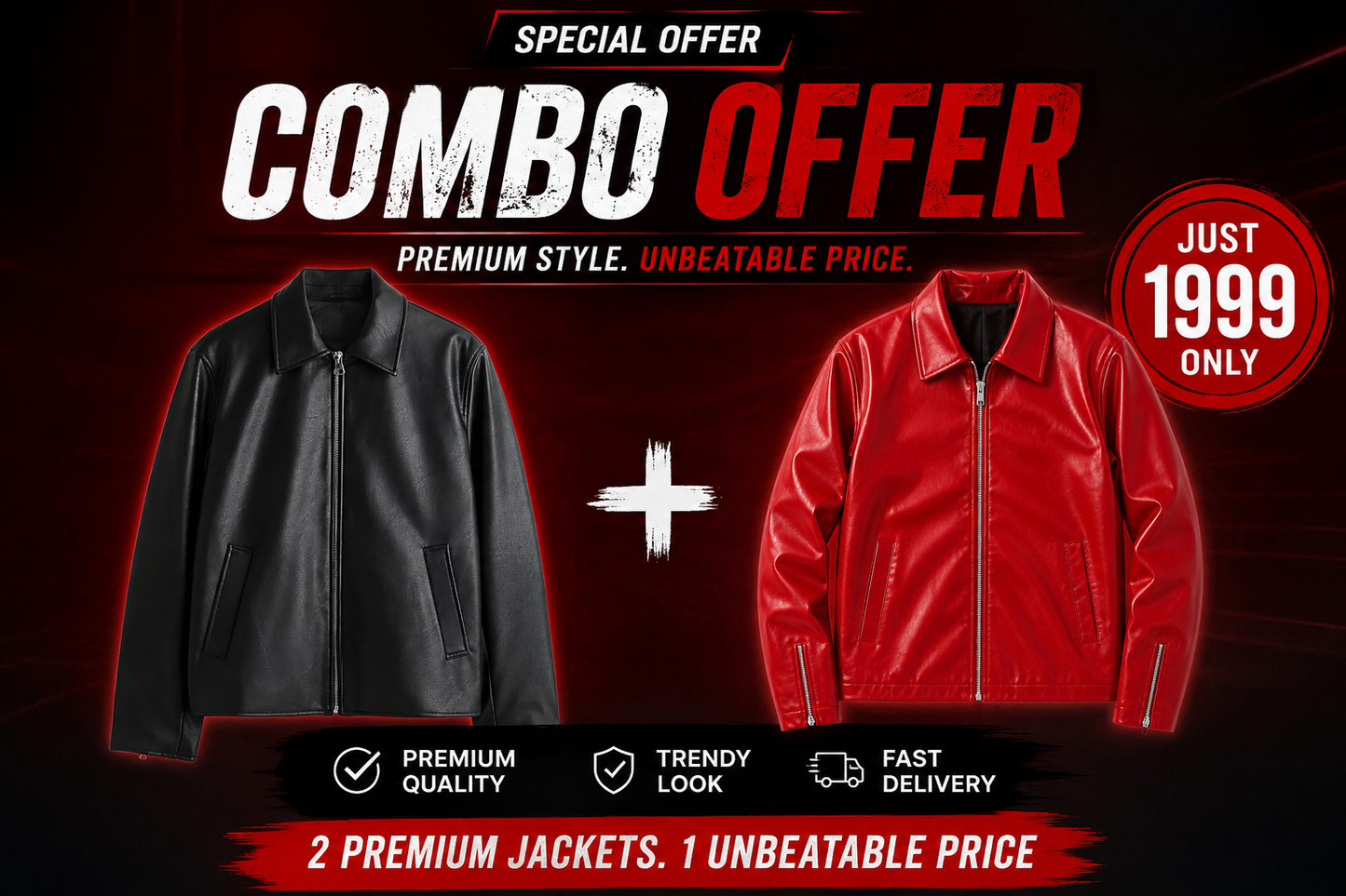 Black & Red Leather Racing Jacket Combo | Wear Variety