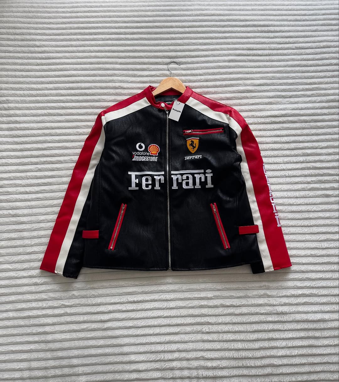 Ferrari Leather Racing Jacket – Premium Motorsport Heritage Style