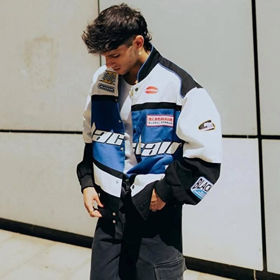 Black Air Motorsport Fleece Jacket – Men’s Racing Jacket, Lightweight & Warm Streetwear