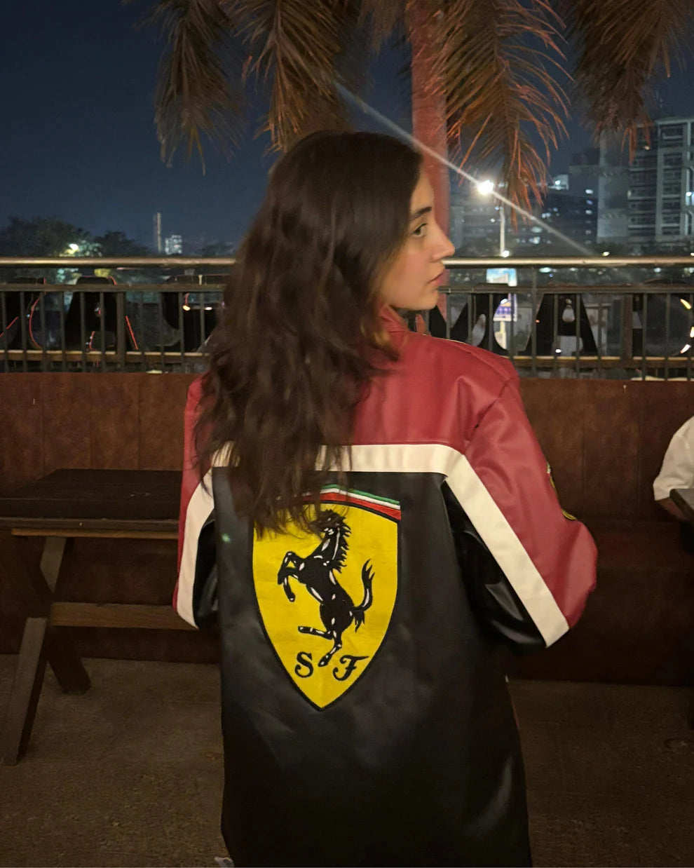 Ferrari F1 Vintage Leather Racing Jacket – Motorsport Inspired Retro Biker Jacket