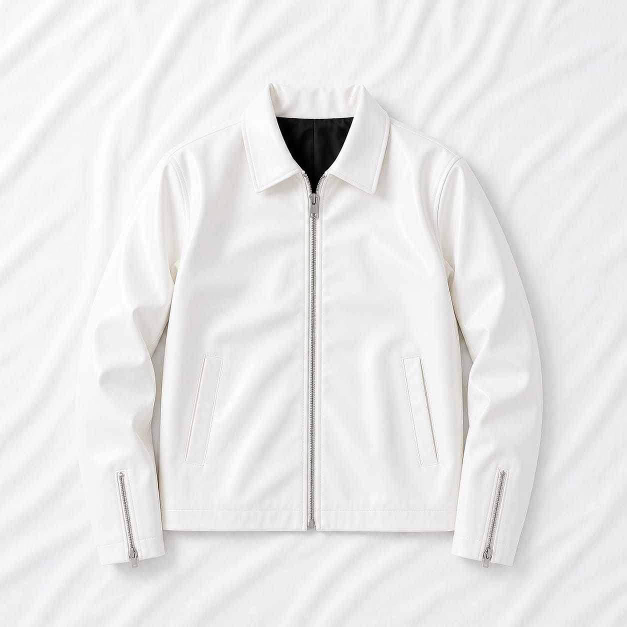 Premium White Faux Leather Jacket for Men & Women | Vintage Biker Motorcycle Jacket
