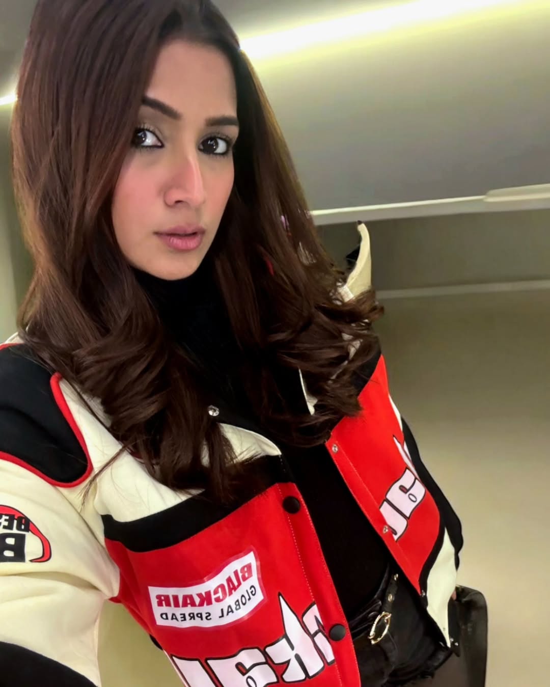 Black Air Vintage Jacket Red Edition – Retro Motorsport Jacket, Streetwear Outerwear