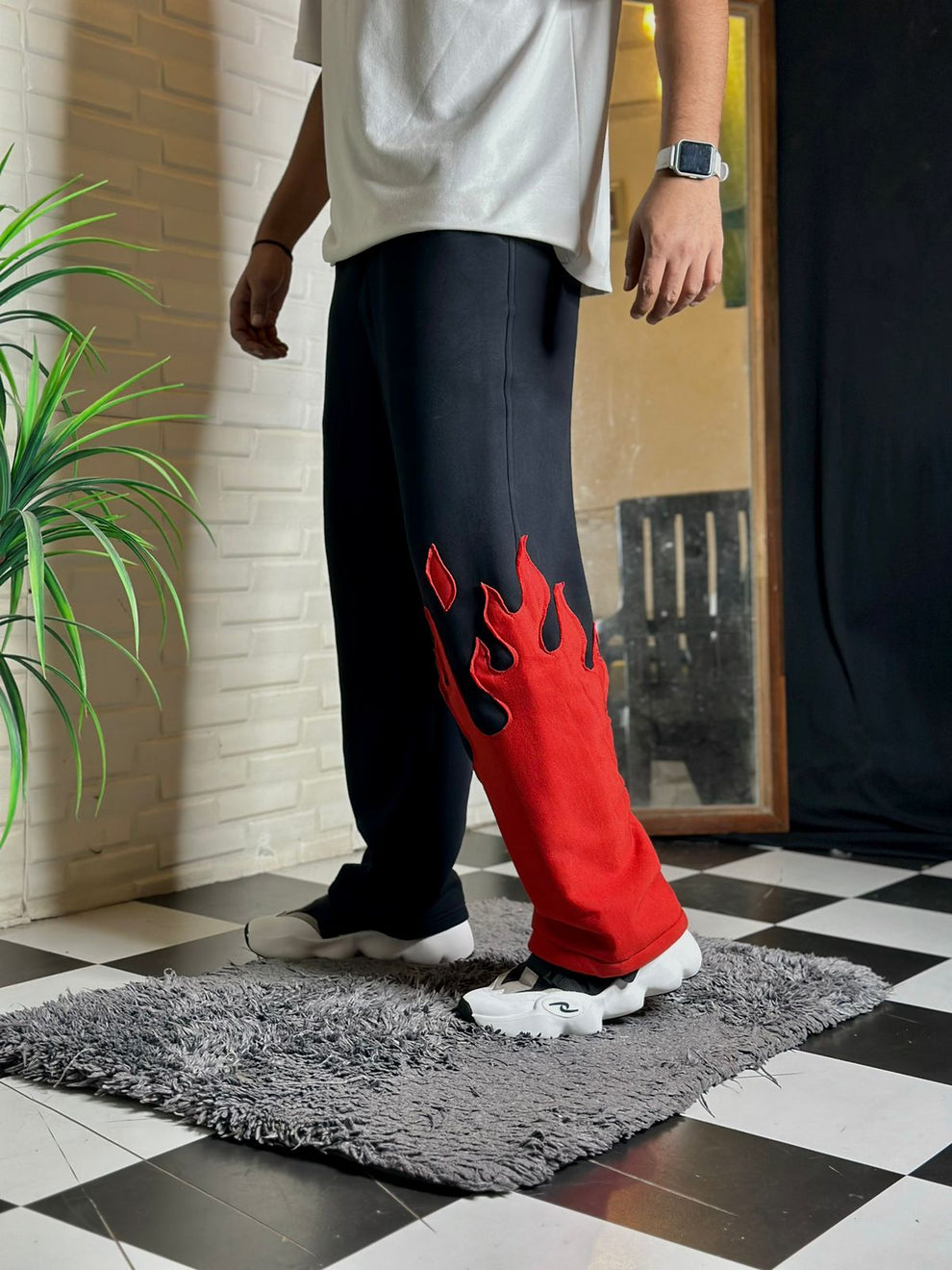 Fire Print Joggers for Men & Women | Unisex Streetwear Flame Jogger Pants