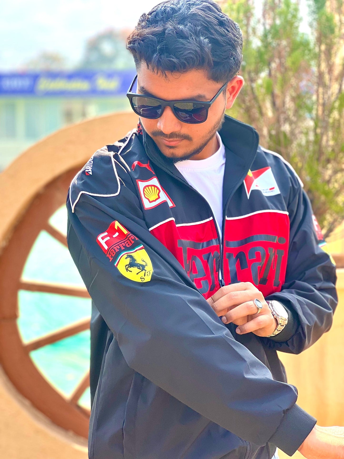 Ferrari F1 Black Vintage Racing Jacket – Men’s Classic Motorsport Jacket, Retro Streetwear