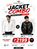 WearVariety White & Black Leather Racing Jacket Combo | Premium Faux Leather Motorsport Jackets