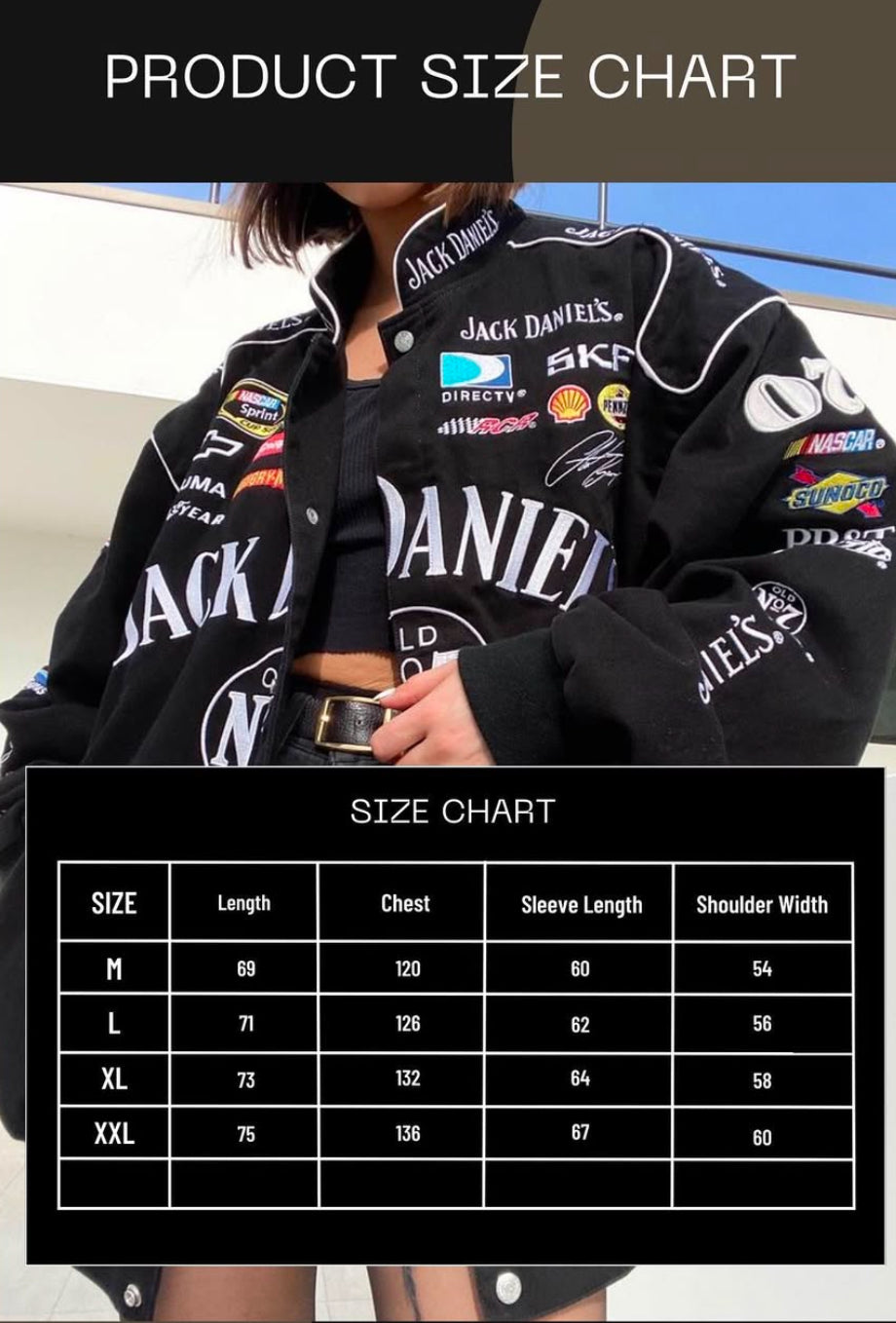 Jack Daniel High-Quality Printed Jacket | Premium Racing Style Jacket for Men & Women