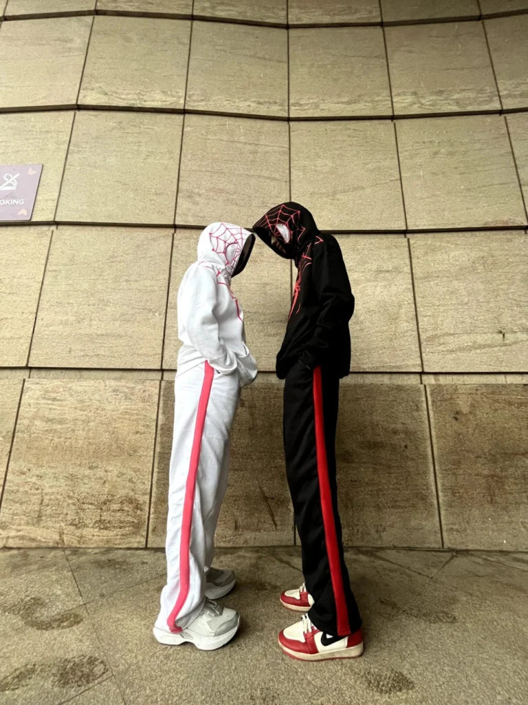 Couple Spider Hoodie – Matching Black Spider Print Hoodies for Him & Her, Stylish Streetwear