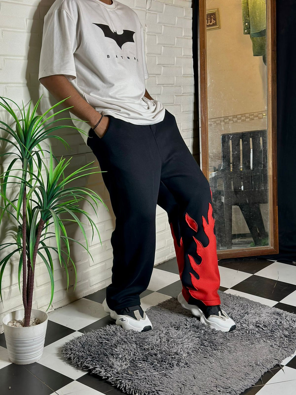 Fire Print Joggers for Men & Women | Unisex Streetwear Flame Jogger Pants