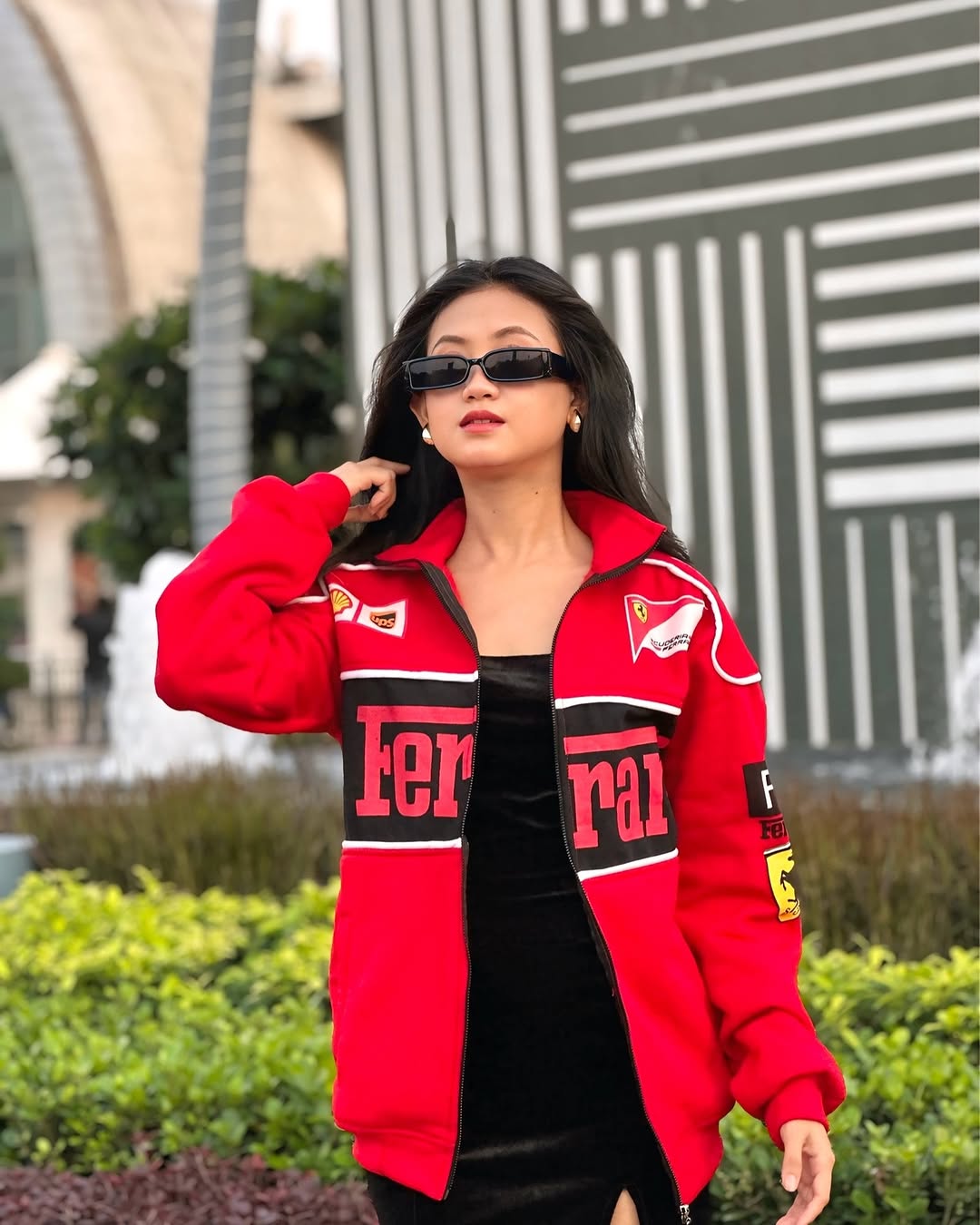 Red F1 Vintage Racing Jacket – Men’s Classic Motorsport Jacket, Retro Streetwear