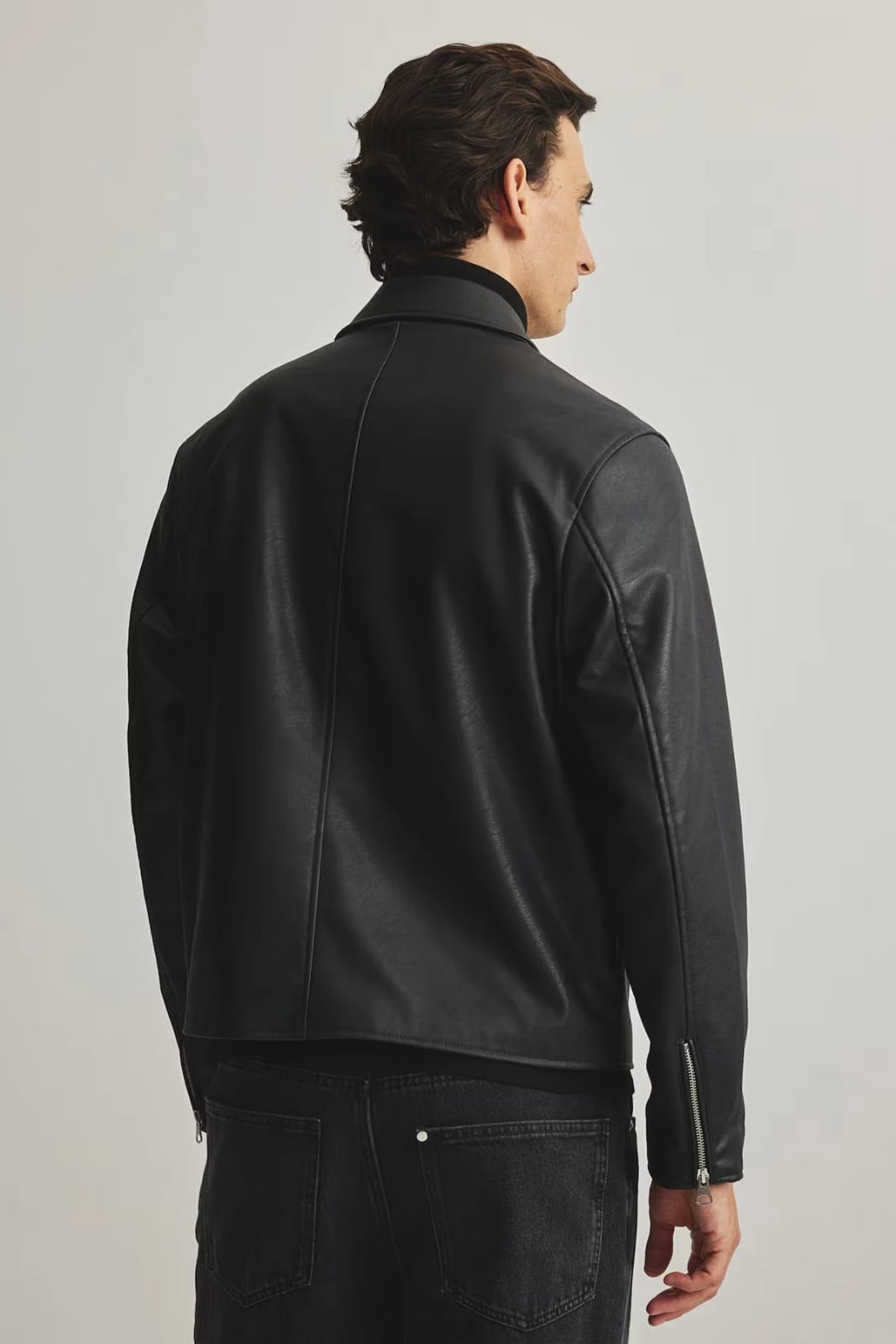 Vintage Black Faux Leather Bomber Jacket for Men & Women | Unisex Streetwear Jacket