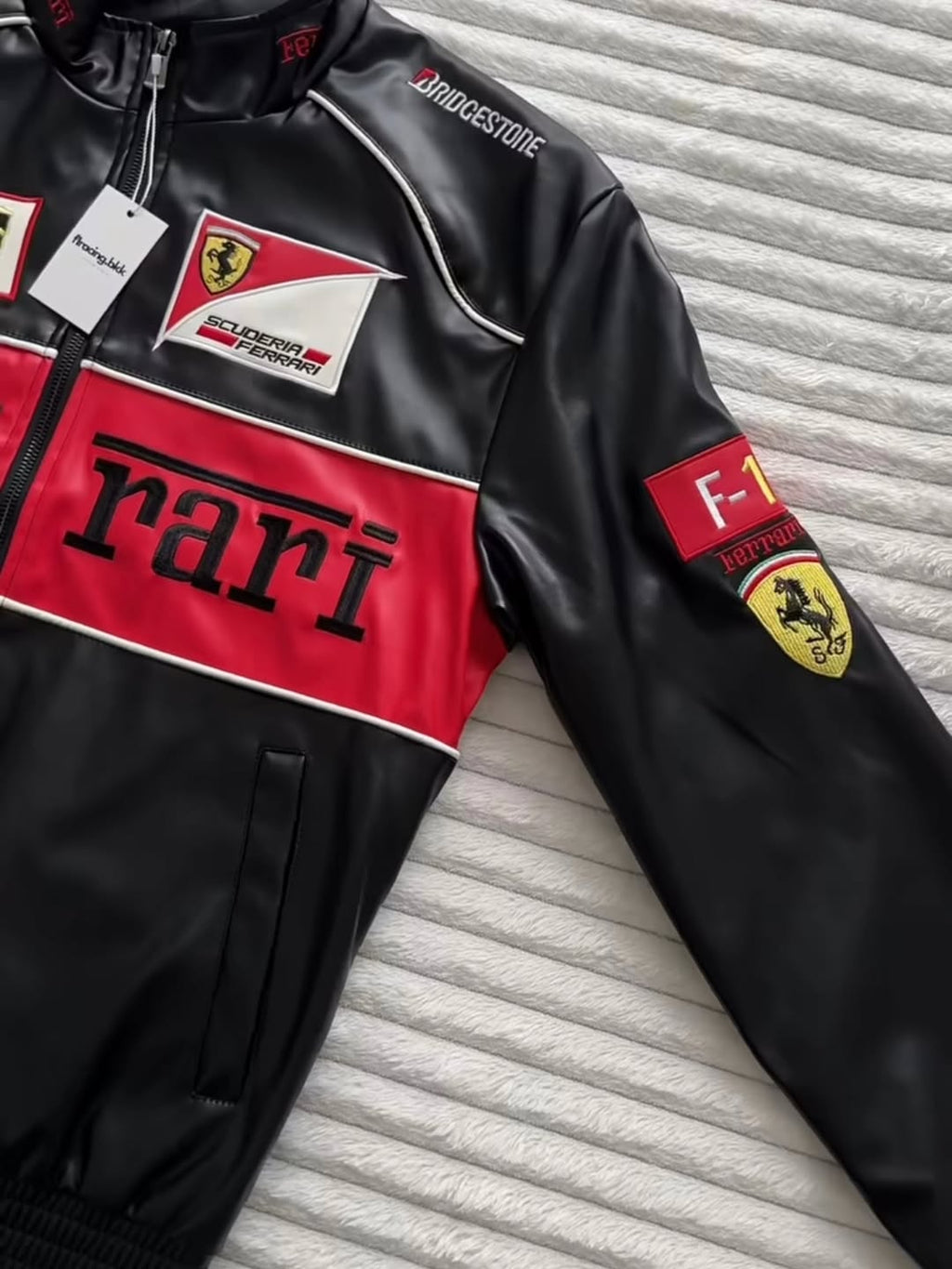 Black Leather Embroidered Bomber Jacket – Premium Streetwear Jacket, Stylish Outerwear