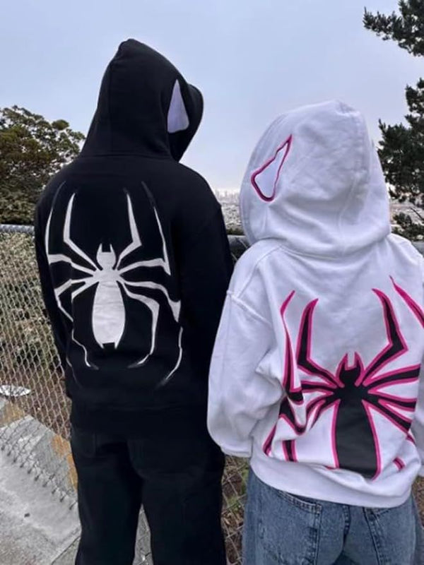 Spider-Man Couple Hoodie Set – Matching Marvel Spiderman Printed Hoodies for Men & Women