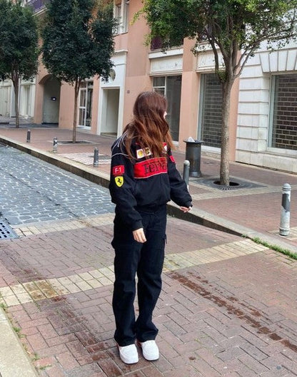 Black Ferrari F1 Racing Jacket | Iconic Style For Motorsport