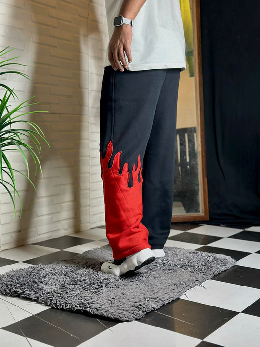 Fire Print Joggers for Men & Women | Unisex Streetwear Flame Jogger Pants