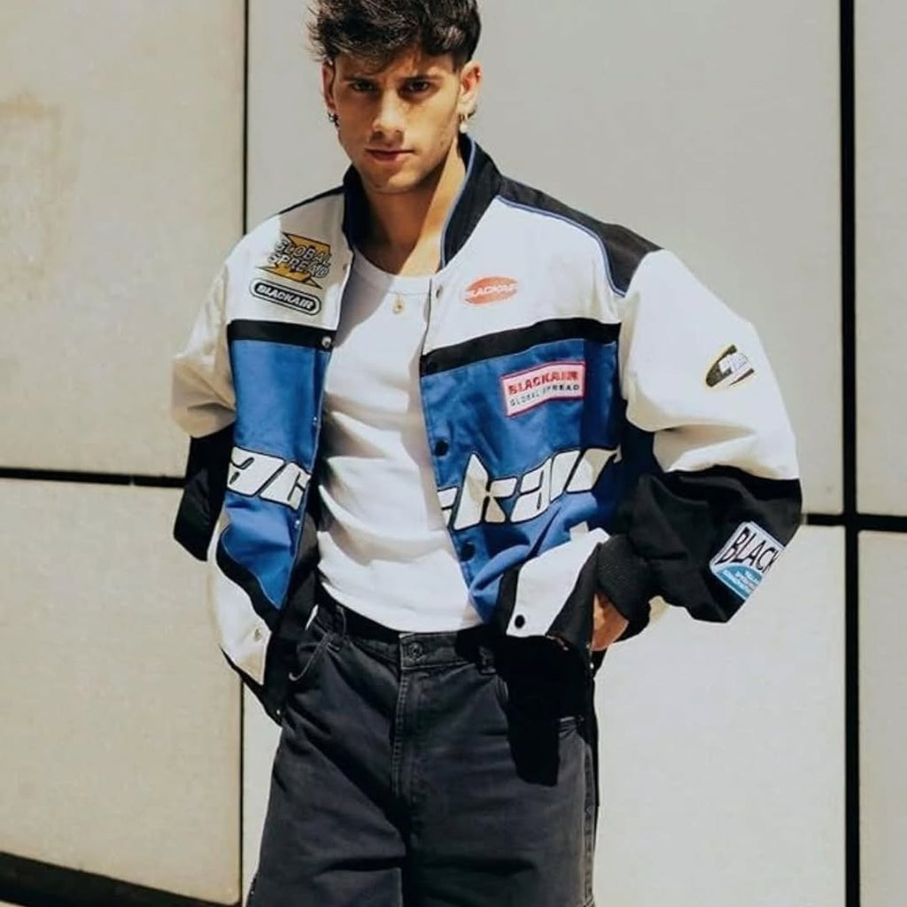 Black Air Motorsport Fleece Jacket – Men’s Racing Jacket, Lightweight & Warm Streetwear