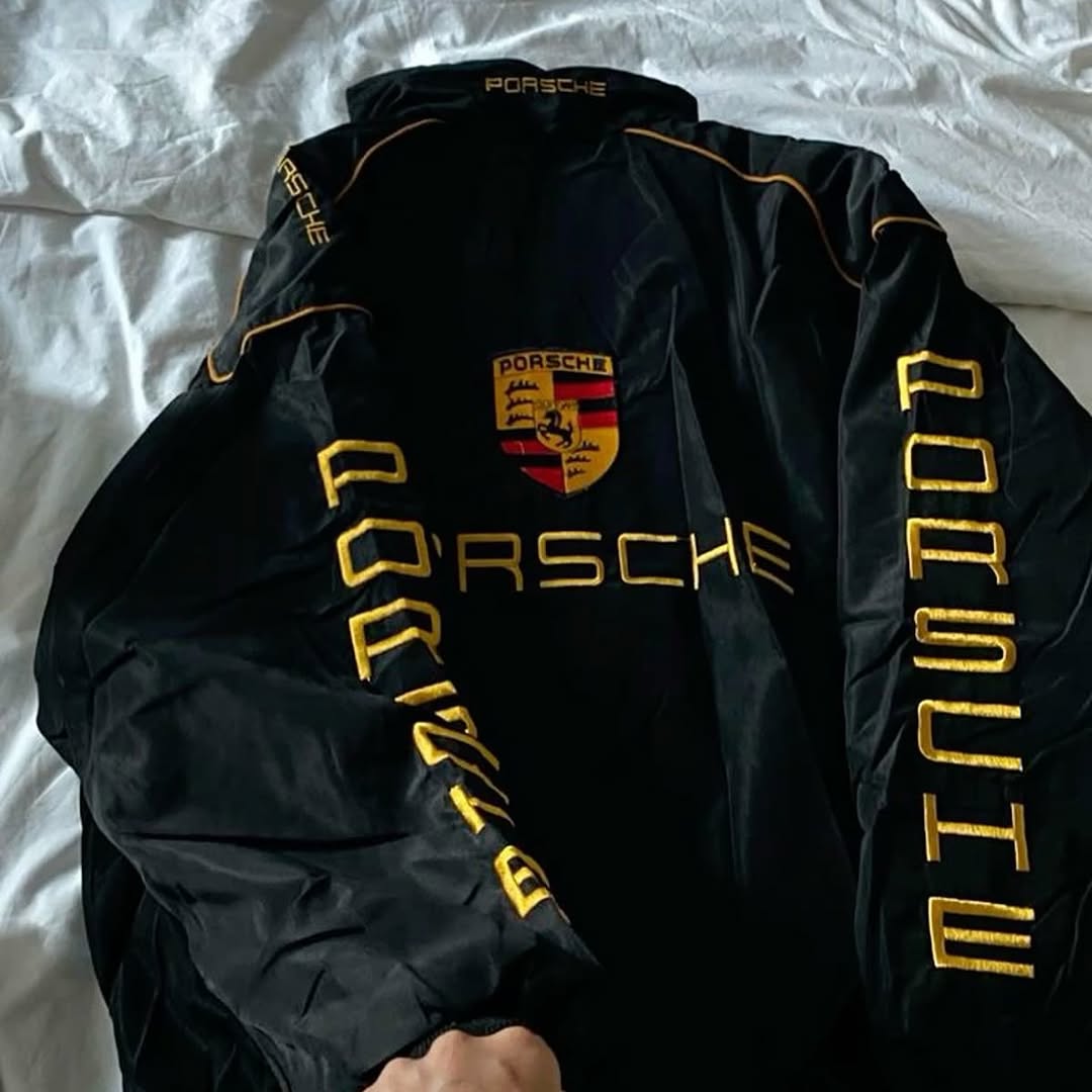 F1 Porsche Racing Embroidered Jacket – Men’s Motorsport Jacket, Premium Streetwear Jacket