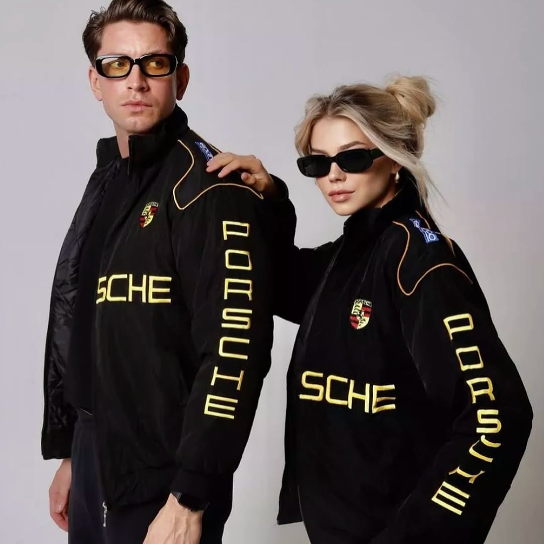 F1 Porsche Racing Embroidered Jacket – Men’s Motorsport Jacket, Premium Streetwear Jacket