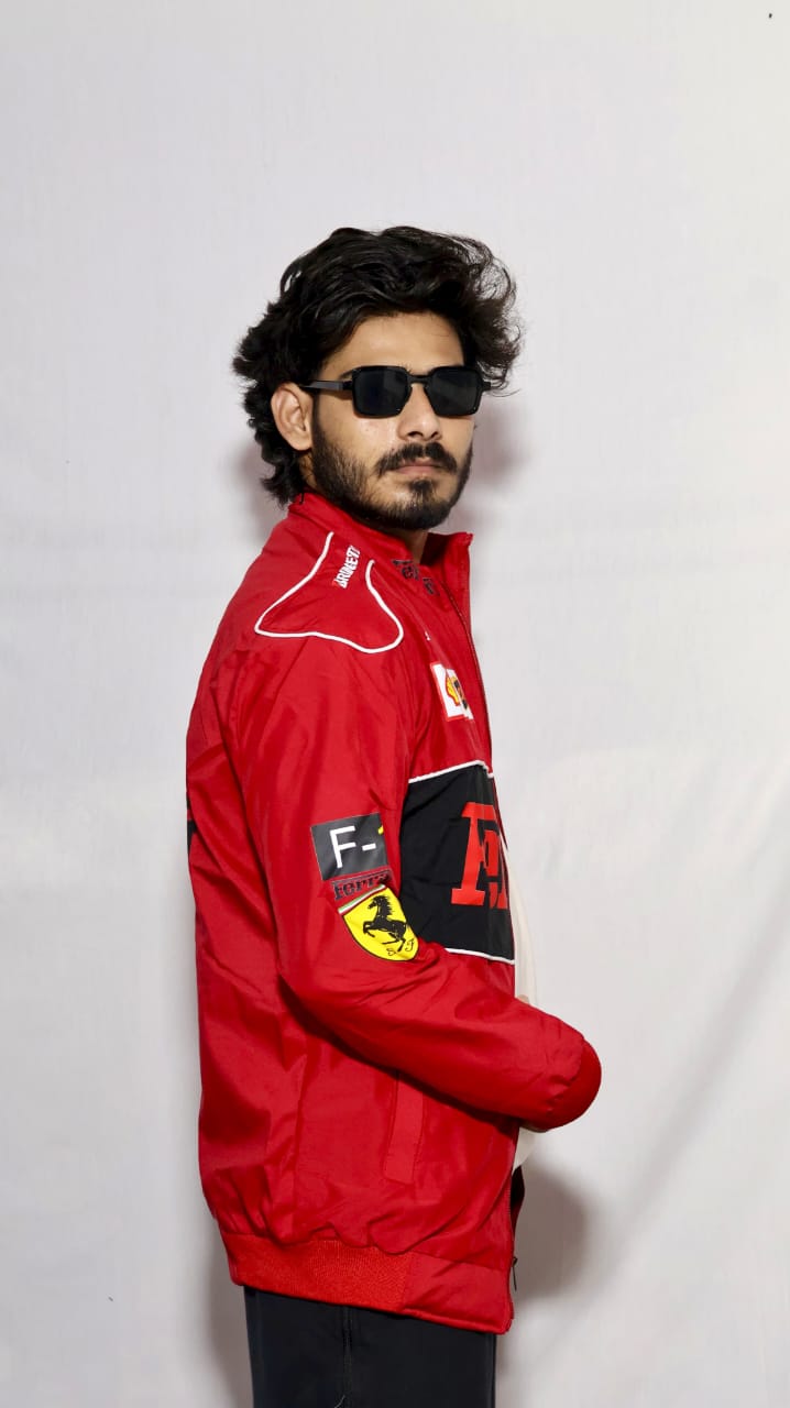 Red Ferrari F1 Vintage Racing Jacket | Classic Motorsport Style Jacket
