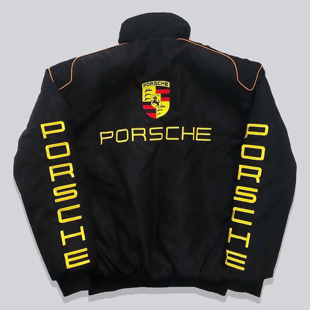 F1 Porsche Racing Embroidered Jacket – Men’s Motorsport Jacket, Premium Streetwear Jacket