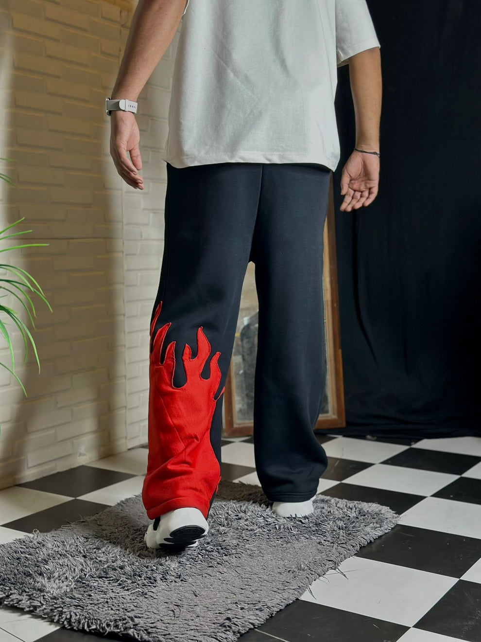 Fire Print Joggers for Men & Women | Unisex Streetwear Flame Jogger Pants