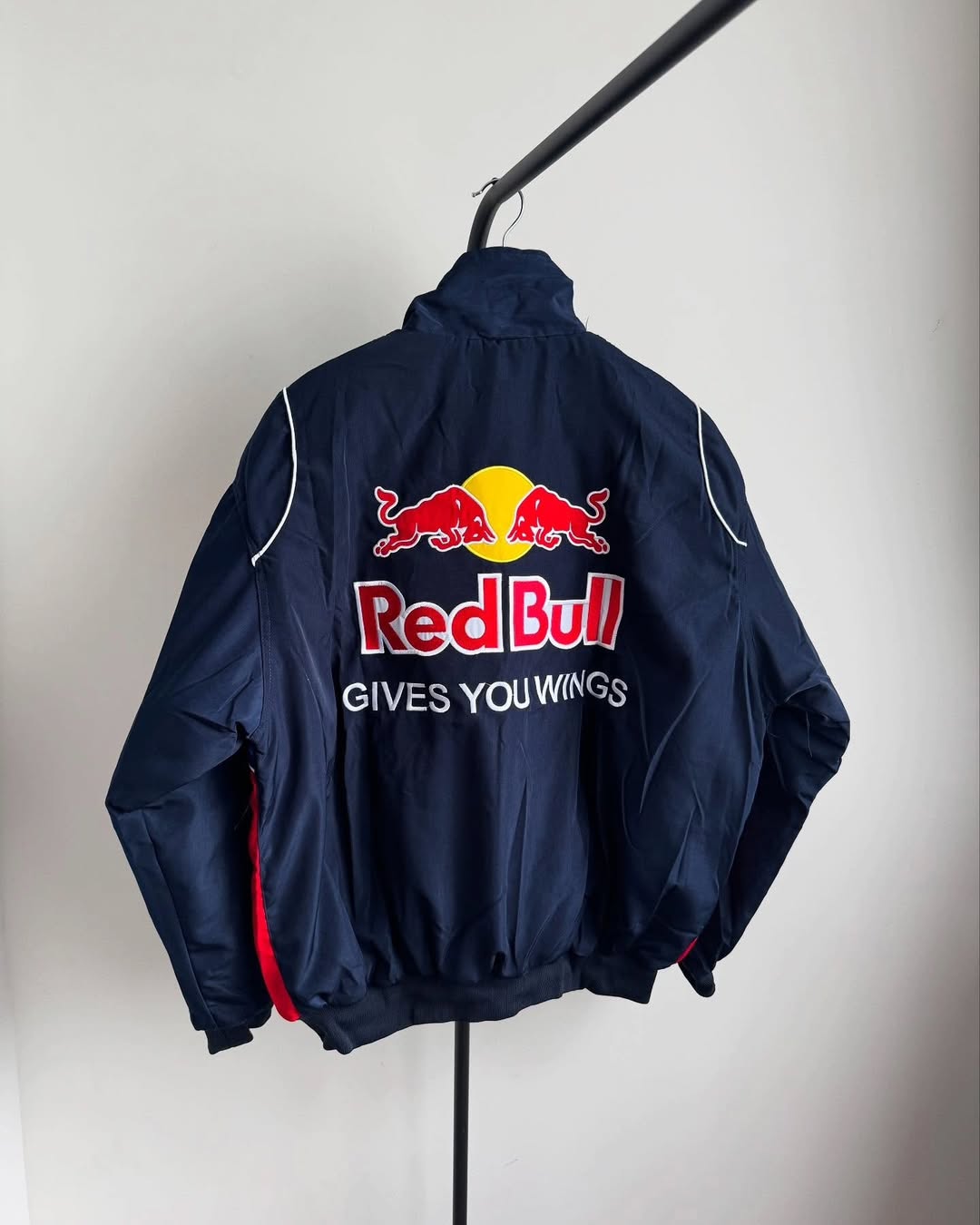 Red Bull Embroidered Vintage Jacket – Motorsport Racing Jacket, Retro Streetwear