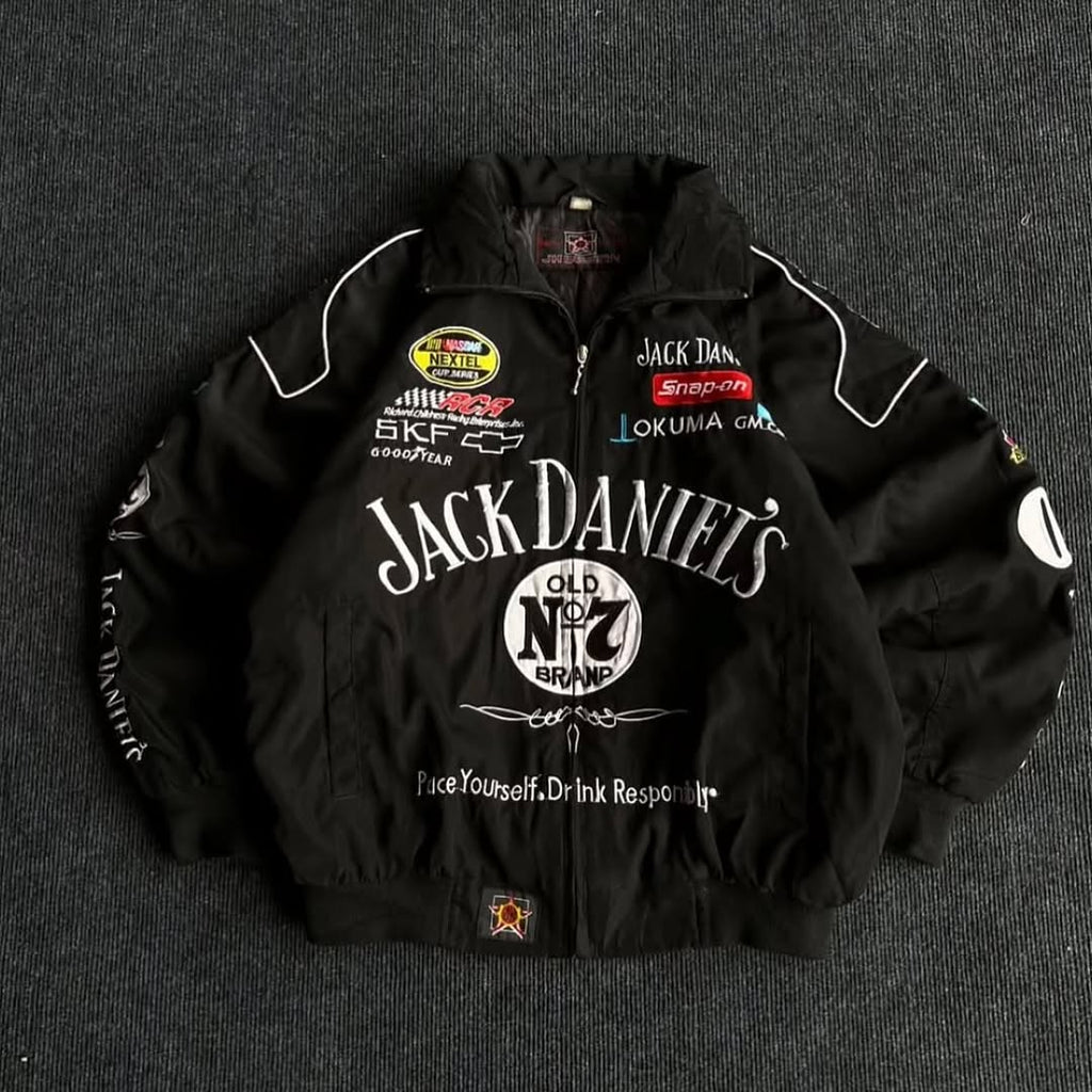 Jack Daniel High-Quality Printed Jacket | Premium Racing Style Jacket for Men & Women
