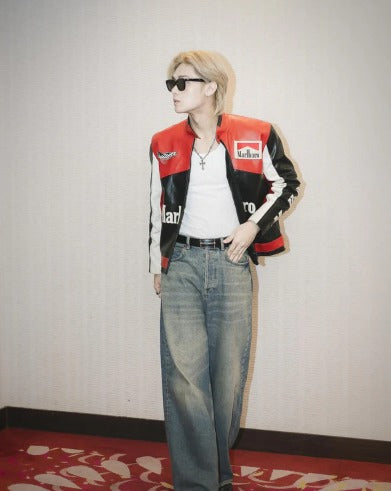 Marlboro F1 Vintage Leather Racing Jacket | Premium Retro Formula 1 Jacket