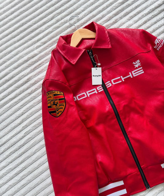 Porsche Vintage Leather Jacket – Classic Retro Motorsport Style