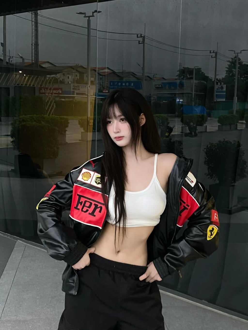 Black Leather Embroidered Bomber Jacket – Premium Streetwear Jacket, Stylish Outerwear