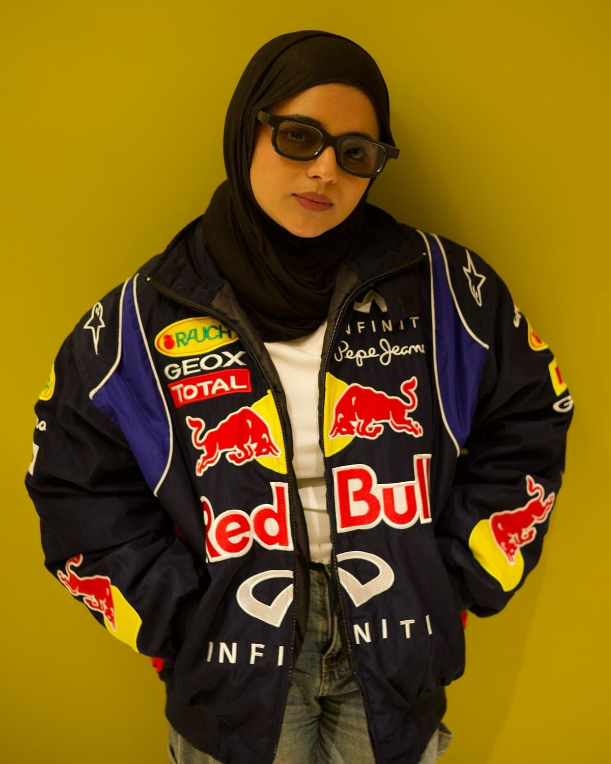 Red Bull Vintage Printed Racing Jacket – Retro Motorsport Jacket, Streetwear Outerwear