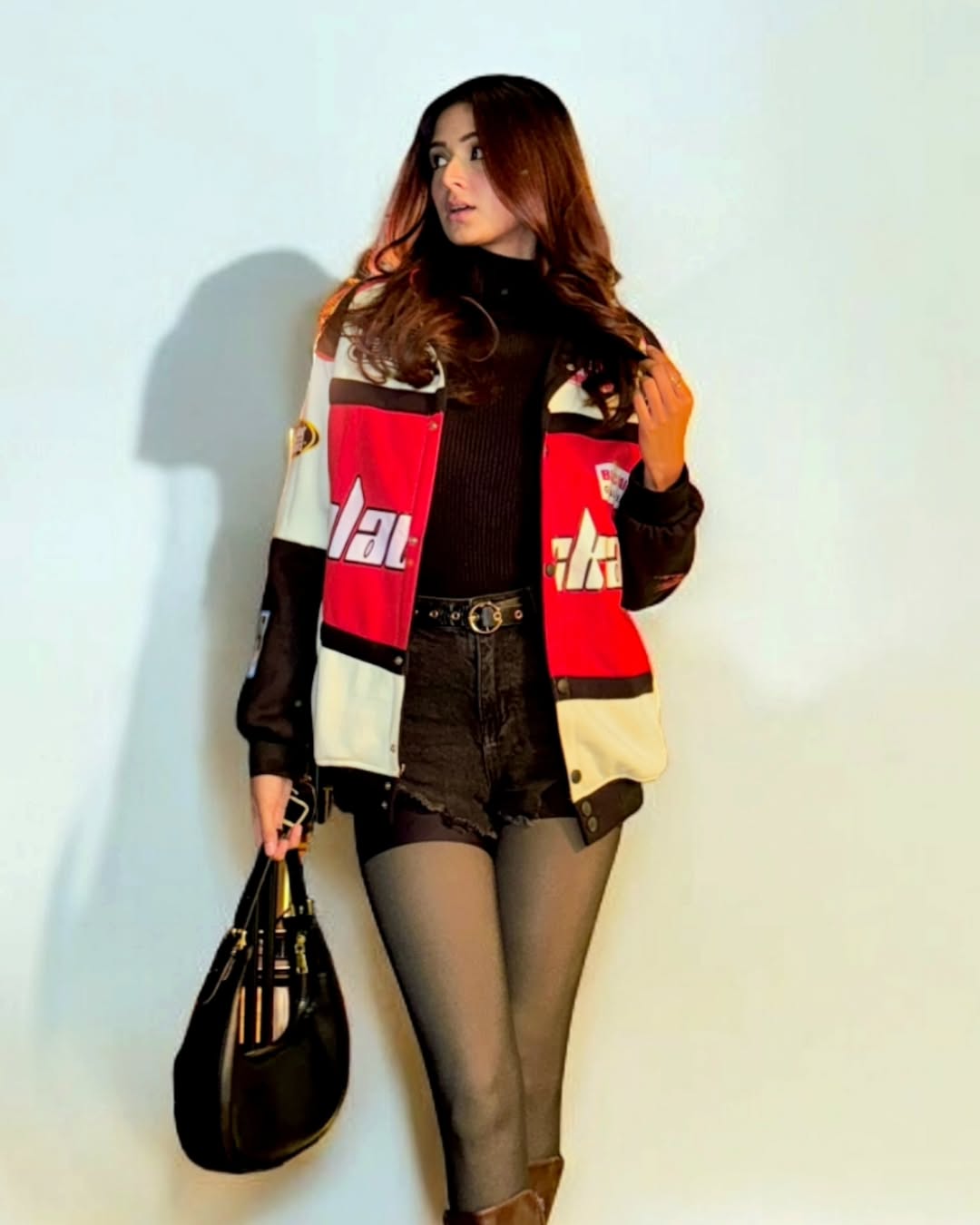 Black Air Vintage Jacket Red Edition – Retro Motorsport Jacket, Streetwear Outerwear