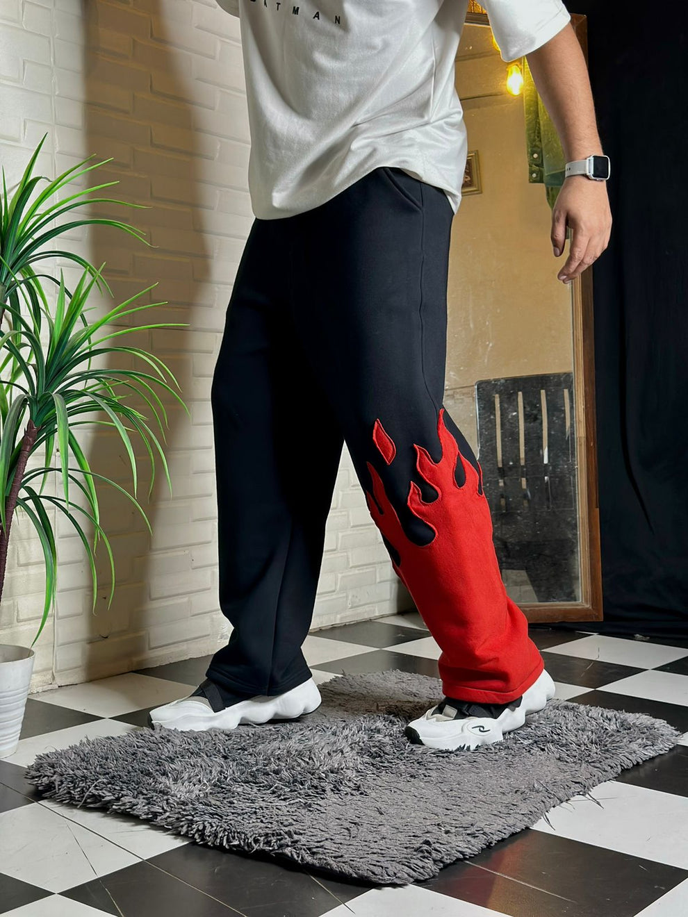Fire Print Joggers for Men & Women | Unisex Streetwear Flame Jogger Pants