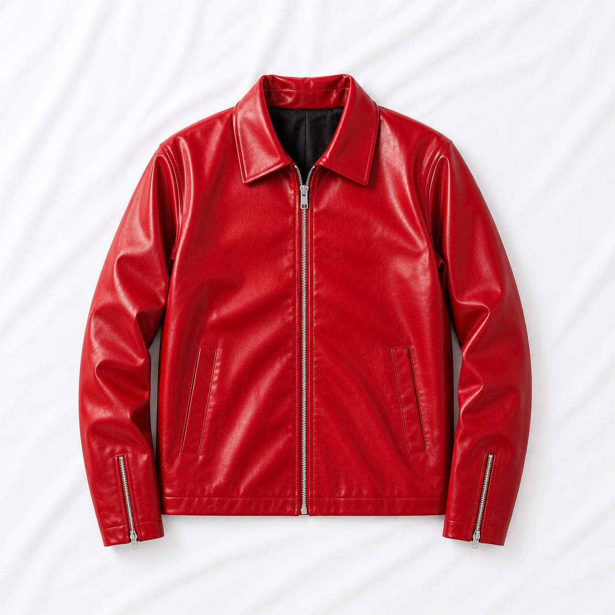 Premium Red Faux Leather Jacket for Men & Women | Vintage Motorcycle Biker PU Leather Jacket