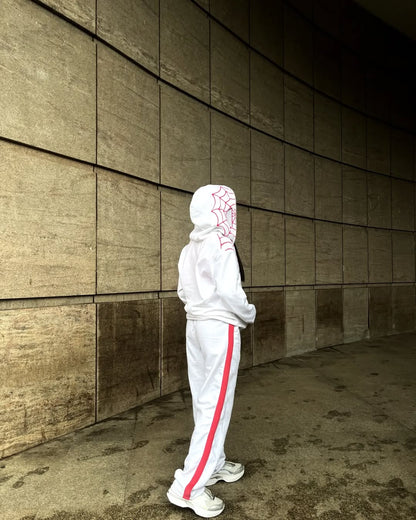 Spider White Zipper Hoodie – Men’s & Women’s Full-Zip Streetwear Hoodie, Graphic Pullover