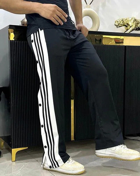 Black Button Straight Pant for Men & Women | Premium Unisex Straight Fit Trousers