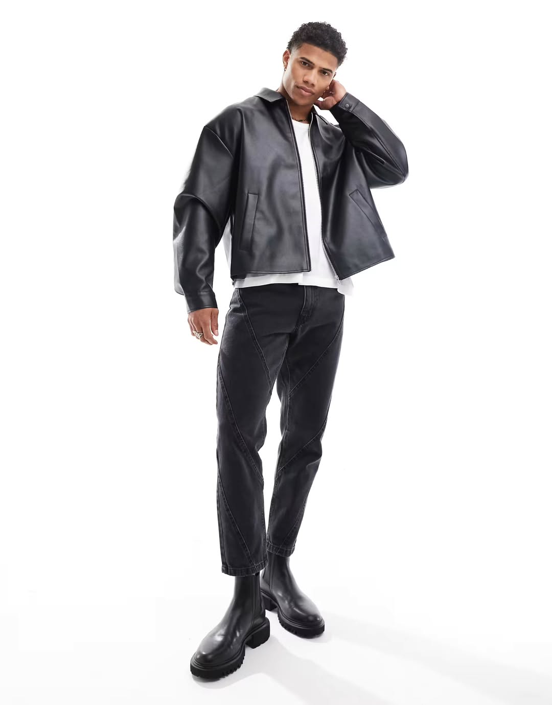 Black Faux Leather Jacket for Men & Women | Unisex Biker Jacket